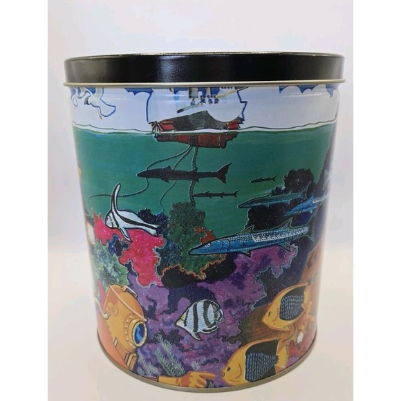 Other - Vintage Under The Sea Popcorn Tin Trail's End Nautical Ocean Beach Decor Can
